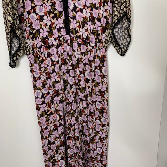 Johnny Was Jade Karisma Mixed jumpsuit Pink Black Floral Women’s Size Large - Picture 5 of 16